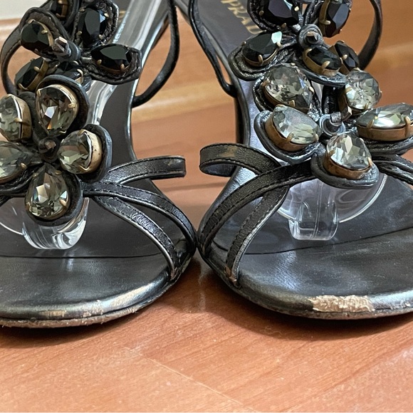 Prada 37.5 metallic & crystal heels - Picture 7 of 10